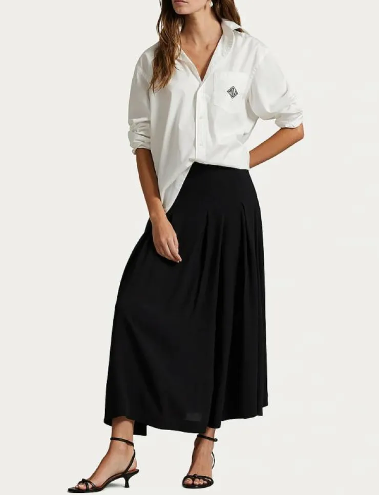 Kvinnor Polo Ralph Lauren Blusar & Skjortor|Oversize Fit Logo Cotton Shirt - Långärmade