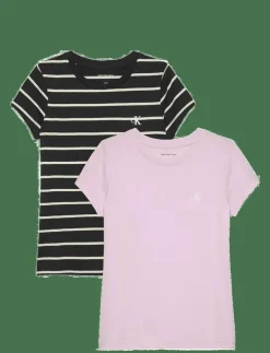 Barn Calvin Klein Överdelar|2-PACK STRIPE SLIM SS T-SHIRT - Kortärmade