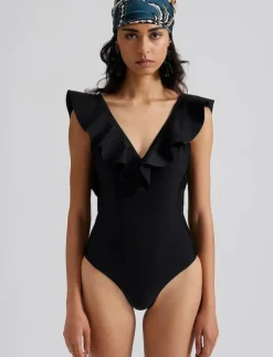 Malina Paola ruffled v-neck swimsuit - Baddräkter|Kvinnor Badkläder
