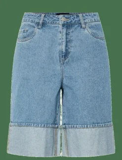 Pieces PCMINDY MW LOOSE DENIM JORTS D2D - Jeansshorts|Kvinnor Shorts
