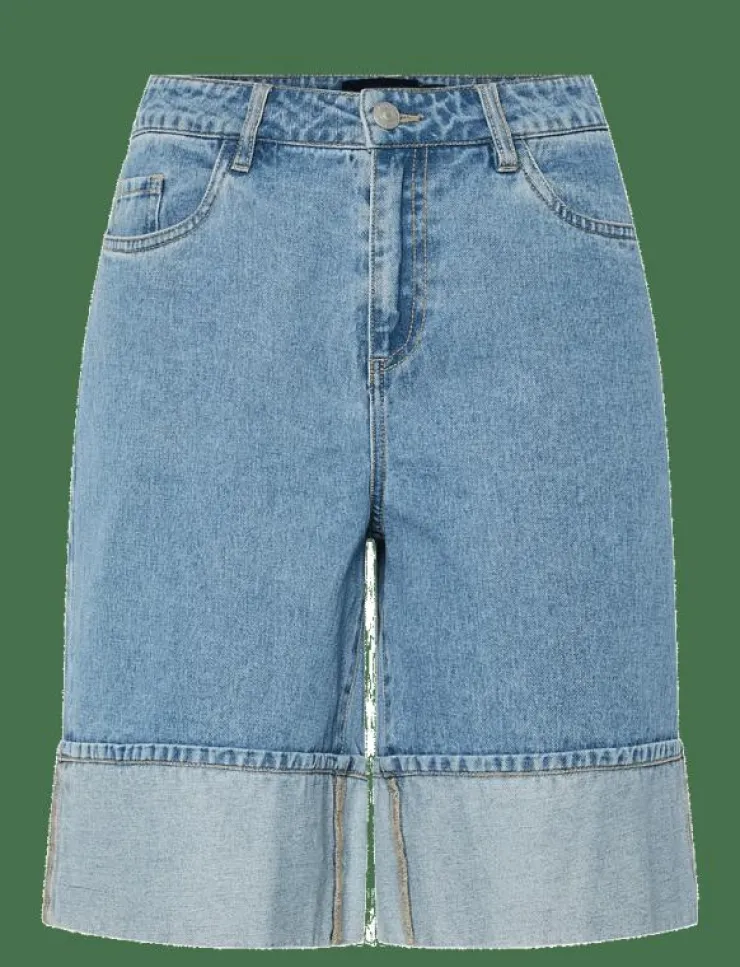 Pieces PCMINDY MW LOOSE DENIM JORTS D2D - Jeansshorts|Kvinnor Shorts