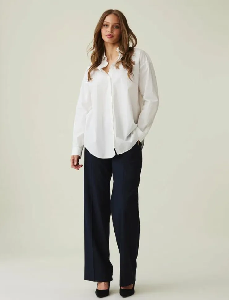Kvinnor Lexington Clothing Blusar & Skjortor|Pernilla Organic Cotton Poplin Shirt - Långärmade