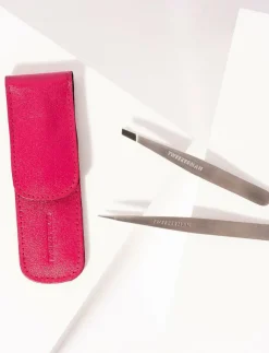 Kvinnor Tweezerman Smink|Petite Tweeze Set With Pink Case - Sminkborste