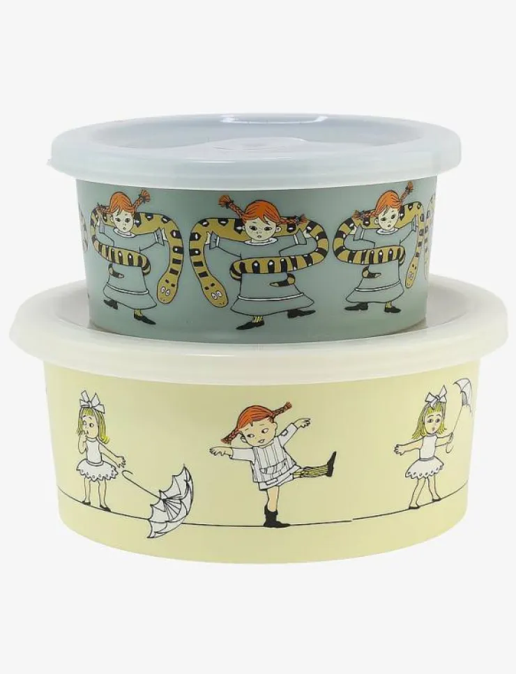 Barn Rätt Start Lunchlådor|Pippi Cirkus, Snackbox, 2-pack - Lunchlådor