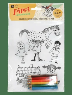 Micki Leksaker PIPPI KLISTERMÄRKEN ATT FÄRG - Målar- & pysselböcker|Barn Rita & Pyssla
