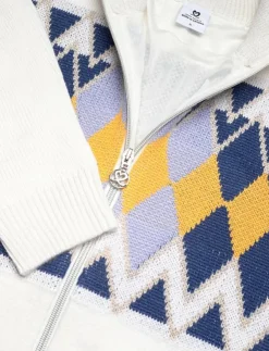 Kvinnor Daily Sports Sweatshirts|Placed Argyle Cardigan lined - Stickat