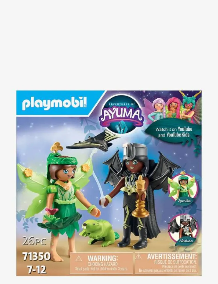 PLAYMOBIL Adventures of Ayuma Forest Fairy & Bat Fairy with Soul Animals - 71350 - Adventures of Ayuma|Barn Playmobil Leksaker