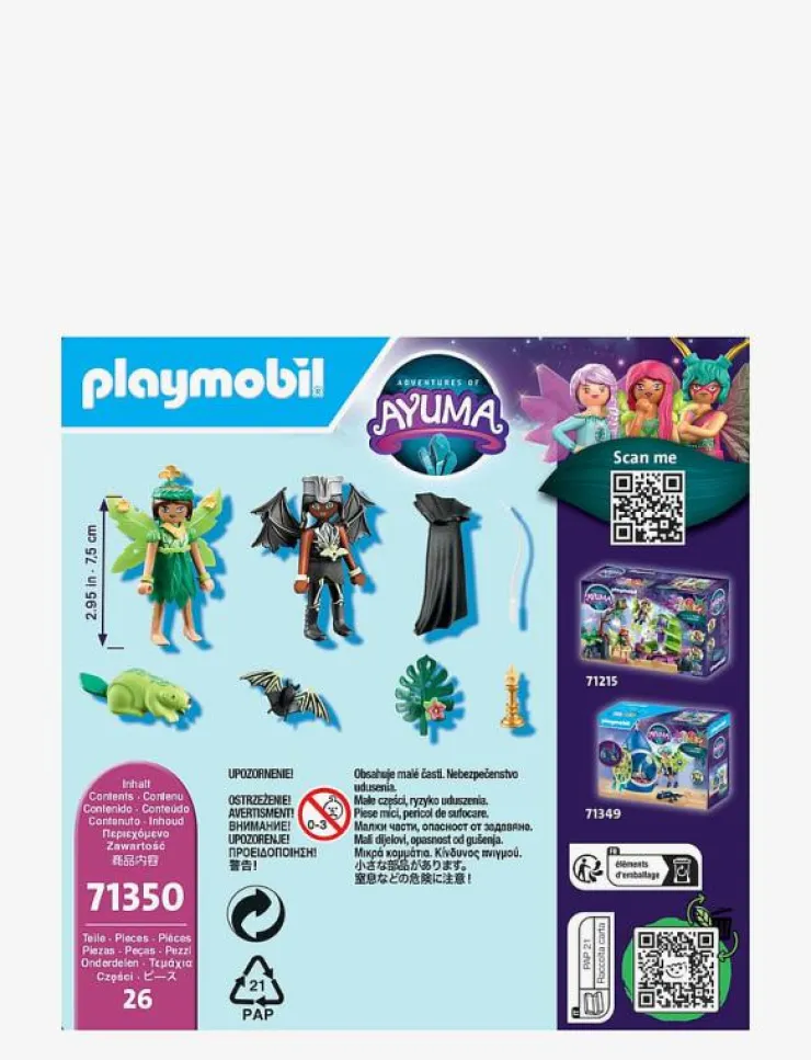 PLAYMOBIL Adventures of Ayuma Forest Fairy & Bat Fairy with Soul Animals - 71350 - Adventures of Ayuma|Barn Playmobil Leksaker