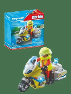 Barn PLAYMOBIL Playmobil Leksaker|City Life Rescue Motorcycle with Flashing Light - 71205 - City Life