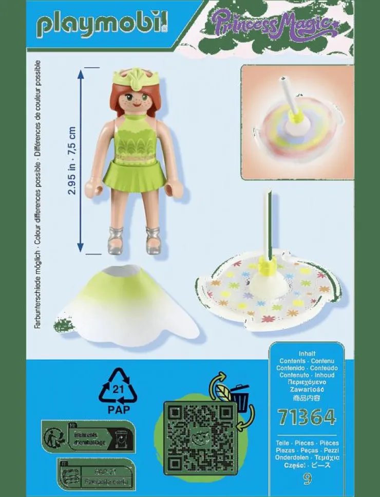 PLAYMOBIL Princess Magic Rainbow Spinning Top with Princess - 71364 - Princess Magic|Barn Playmobil Leksaker