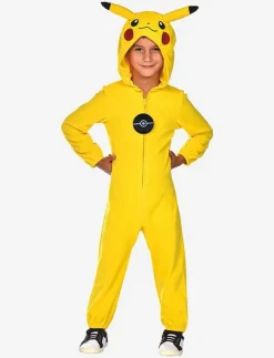 Barn Amscan Maskeradkläder & Tillbehör|POKEMON PIKACHU ONE PIECES WITH HOOD 4-6 - Maskeradkläder