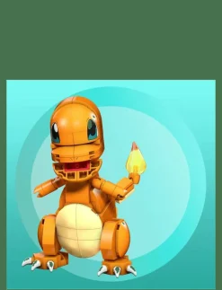 Mega Pokémon Build & Show Charmander toy building set, 4 inches tall, - Film & Sagofigur|Barn Klossar & Byggsatser|Leksaksset & Leksaksfigurer