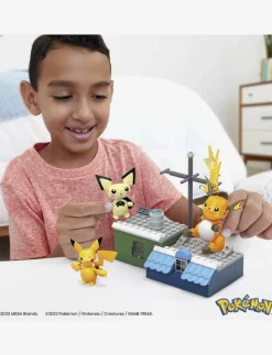 MEGA Pokémon Pokémon Building Toy Kit Pikachu Set with 3 Action Figures (159 Pieces) for Kids - Byggsats|Barn Klossar & Byggsatser