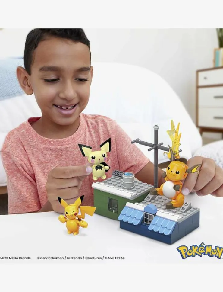 MEGA Pokémon Pokémon Building Toy Kit Pikachu Set with 3 Action Figures (159 Pieces) for Kids - Byggsats|Barn Klossar & Byggsatser