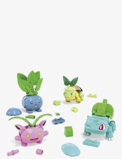 Barn Mega Klossar & Byggsatser|Pokémon Grass-Type Trainer Team Building Toy Kit, 4 Action Figures (118 Pieces) for Kids - Byggsats