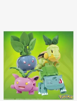 Barn Mega Klossar & Byggsatser|Pokémon Grass-Type Trainer Team Building Toy Kit, 4 Action Figures (118 Pieces) for Kids - Byggsats