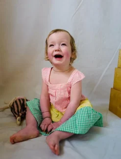 Barn Boboli Klänningar & Kjolar|Poplin dress check - Ärmlösa babyklänningar