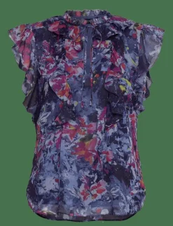 Lauren Ralph Lauren Print Ruffle-Trim Georgette Blouse - Ärmlösa blusar|Kvinnor Blusar & Skjortor