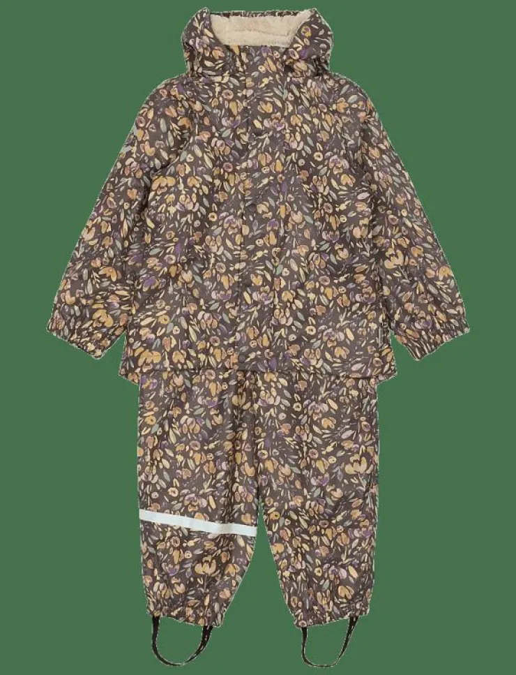 mikk-line PU AOP Rain Set Teddy Rec w. Susp10 - Regnställ|Barn Regnkläder