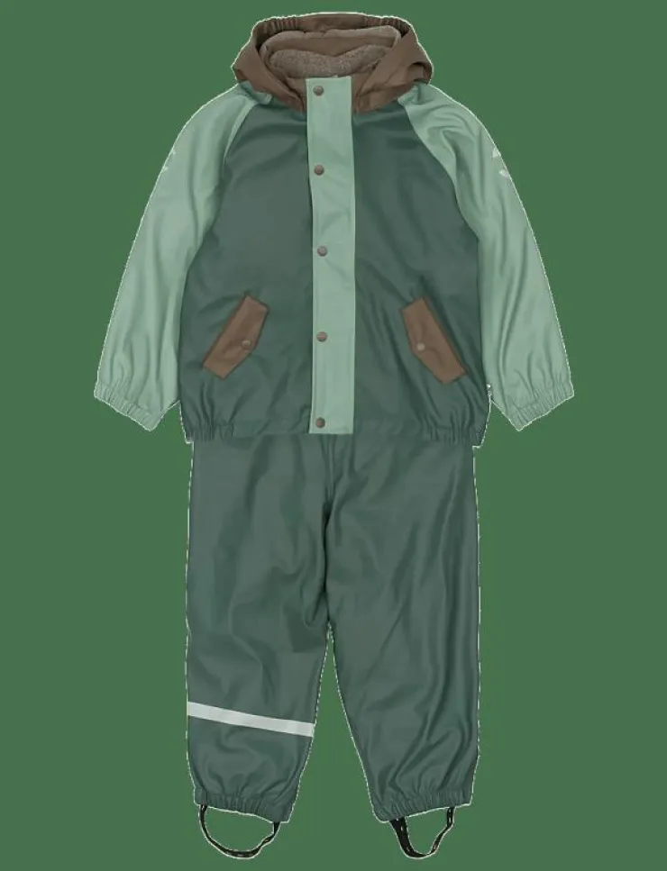 Barn mikk-line Regnkläder|Pu Rain Set + Fleece/Susp. 104 - Regnställ