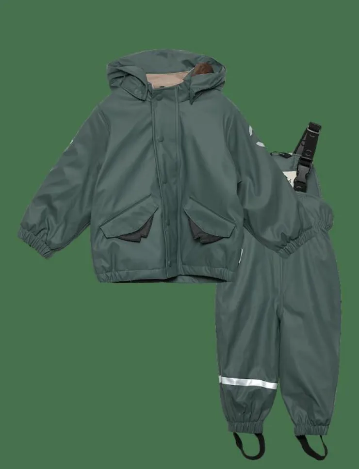 mikk-line PU Rain Set Rec Warm Animal Susp104 - Regnställ|Barn Regnkläder