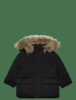 Barn Mango Jackor|Puffer coat with fur-effect hood - Dunjackor & fodrade jackor