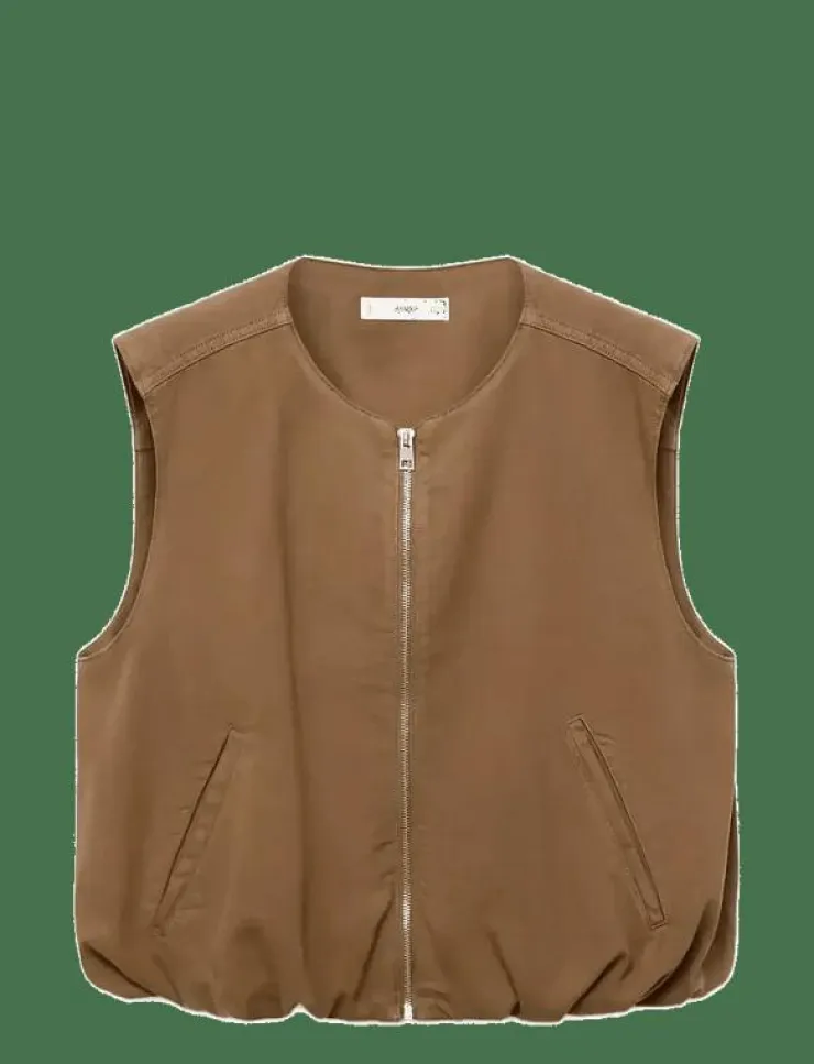 Mango Puffer denim waistcoat - Jeansvästar|Kvinnor Västar