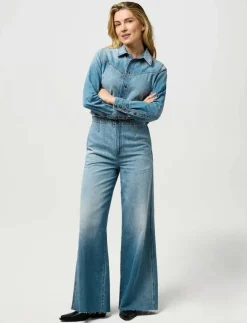 Kvinnor Wrangler Jumpsuits|RADIATING COVERALL - Utsvängda jeans