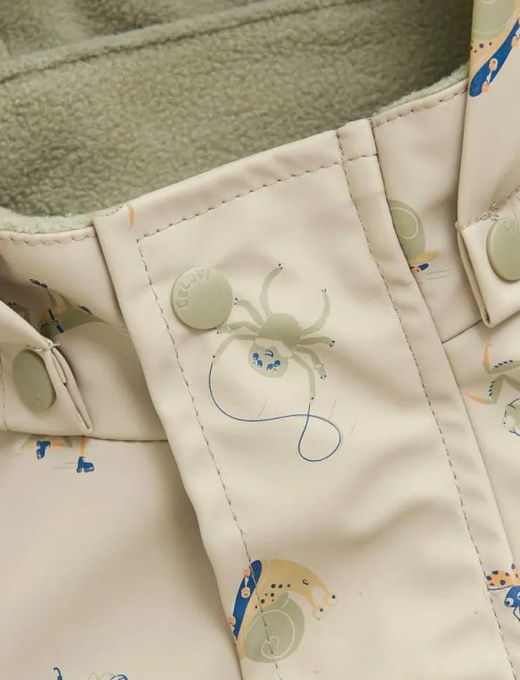 Barn CeLaVi Regnkläder|Rainwear Set - AOP, w. fleece - Regnställ