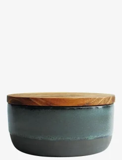 Aida Skålar|RAW Northern - lille skål m/teaktrælåg og ske 1 stk d9,5xh4,5 cm 24 cl - Skålar & Fat