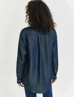 GANT REL INDIGO SHIRT - Jeansskjortor|Kvinnor Denimkläder|Blusar & Skjortor
