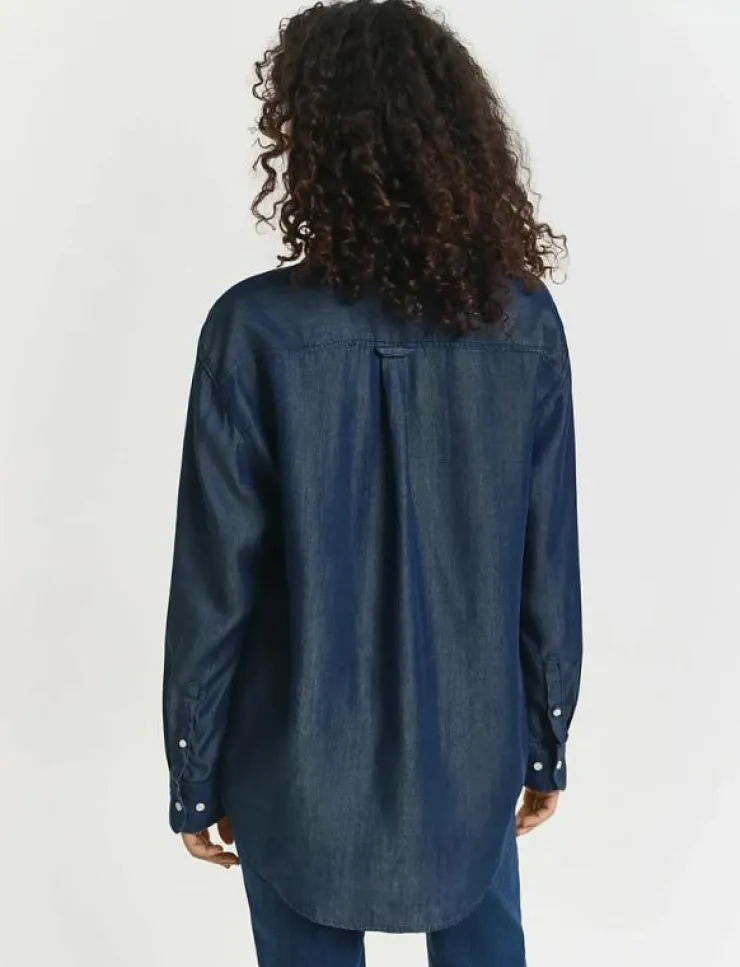 GANT REL INDIGO SHIRT - Jeansskjortor|Kvinnor Denimkläder|Blusar & Skjortor