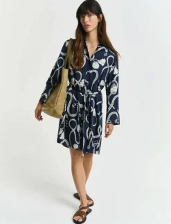 Kvinnor GANT Klänningar|REL SAILING PRINT SHIRT DRESS - Skjortklänningar