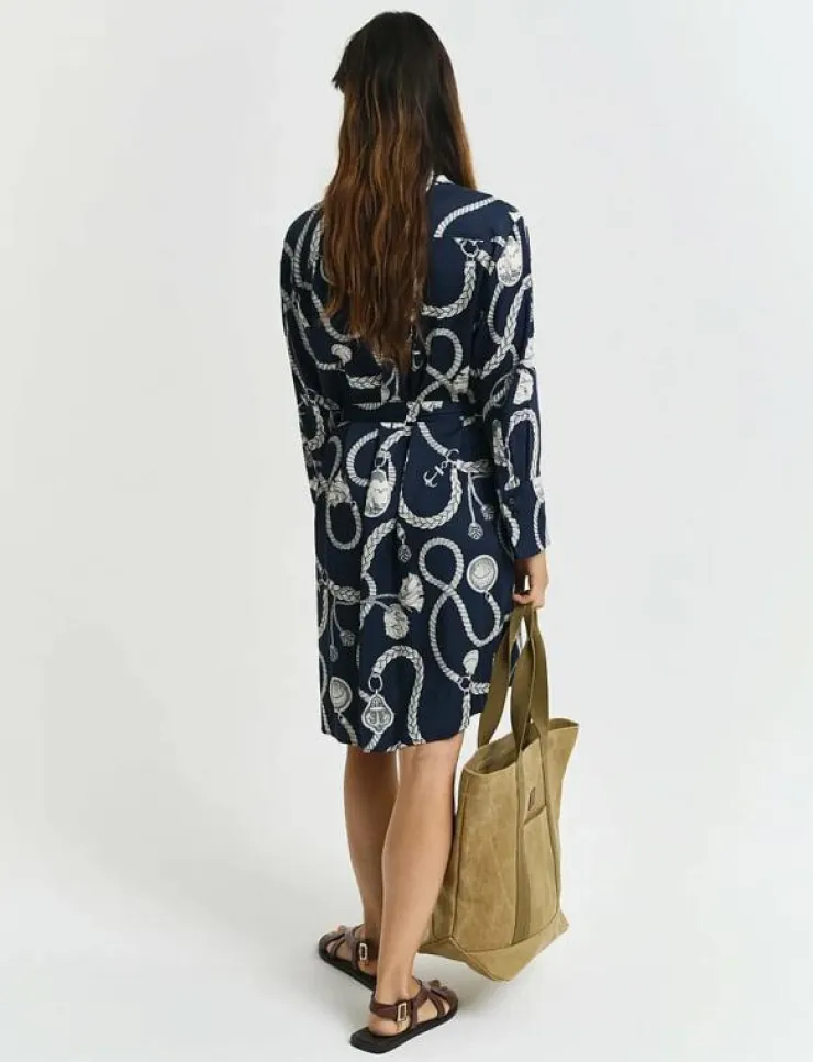 Kvinnor GANT Klänningar|REL SAILING PRINT SHIRT DRESS - Skjortklänningar