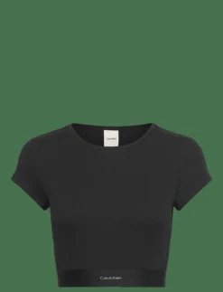 Kvinnor Calvin Klein T-Shirts & Toppar|RIB CROP TEE - Crop tops