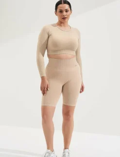 aim´n Ribbed Seamless Biker Shorts - Träningstights|Kvinnor Shorts