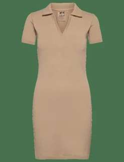 aim´n Ribbed Seamless Polo Dress - Korta klänningar|Kvinnor Klänningar & Kjolar