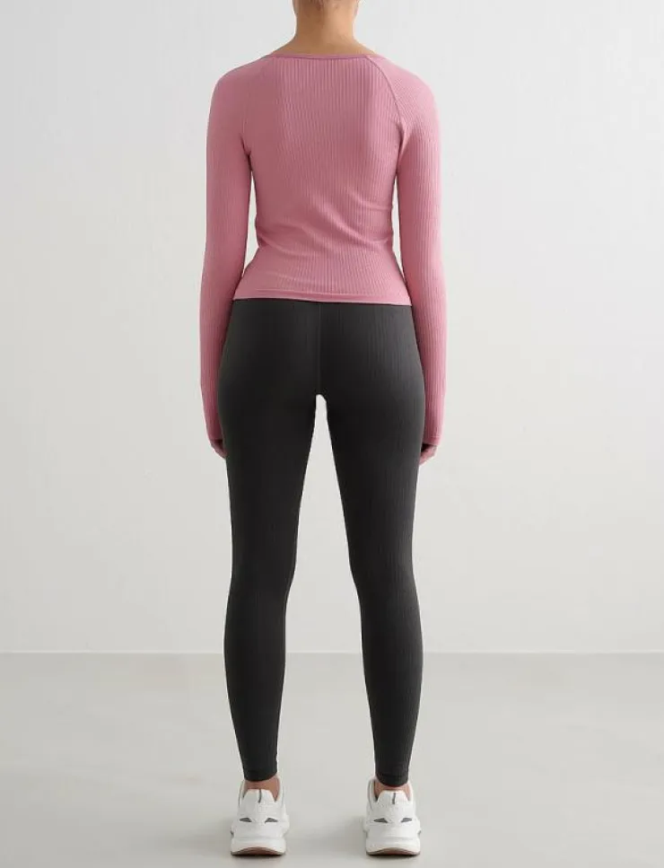 Kvinnor aim´n Jackor|Ribbed Seamless Zip Jacket - Sportjackor