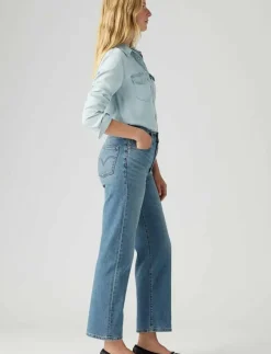 Kvinnor Levi's® Denimkläder|Jeans|RIBCAGE STRAIGHT ANKLE COOL IN - Vida byxor