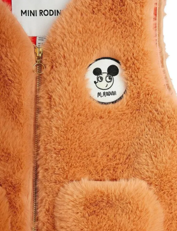 Barn Mini Rodini Västar|Ritzratz patch faux fur vest - Väst