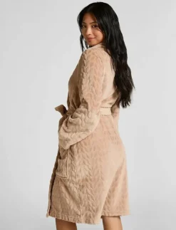 Kvinnor Hunkemöller Morgonrockar|Morgonrockar|Robe Short Flannel - Morgonrock