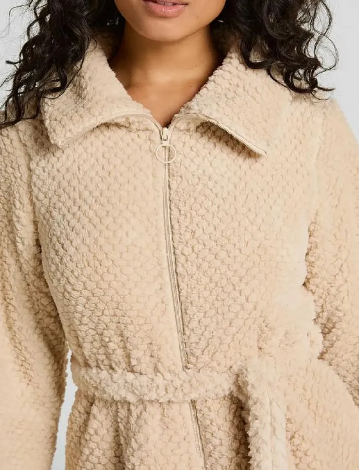 Kvinnor Hunkemöller Morgonrockar|Morgonrockar|Robe Zip Up Fleece - Morgonrock