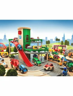 Barn BRIO Leksaksfordon & Bilar|R&R Parking Garage set - Leksaksgarage