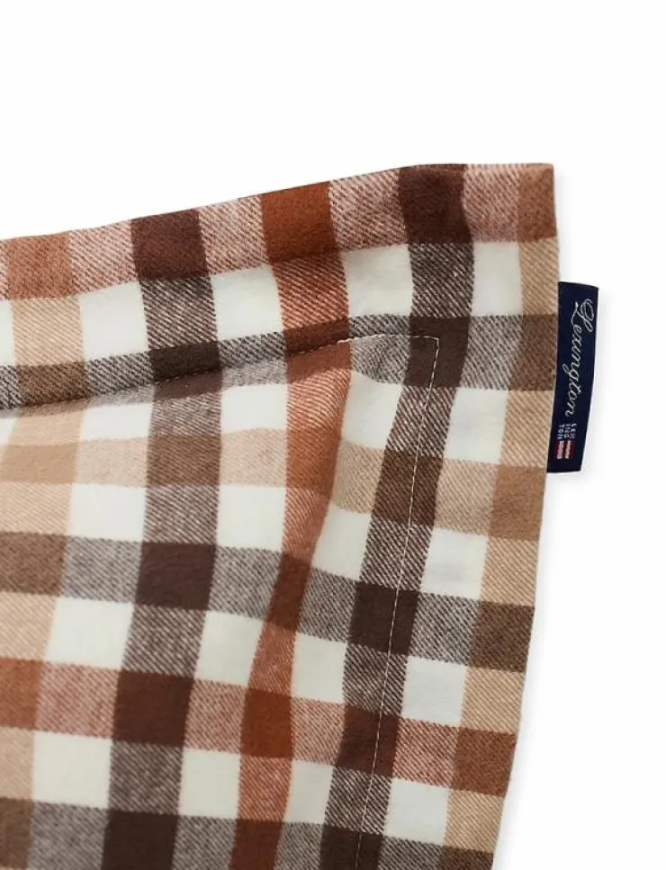 Lexington Home Rust Brown/White Checked Cotton Flannel Pillowcase - Örngott| Sängtextilier