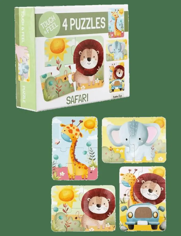 Barbo Toys Safari Touch & Feel Puzzles - Klassiska pussel|Barn Pussel & Spel