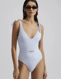Kvinnor Malina Badkläder|Sally v-neck swimsuit - Baddräkter