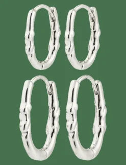 Pilgrim Smycken|SENSE hoop earrings, 2-in-1 set, silver-plated - Hoops
