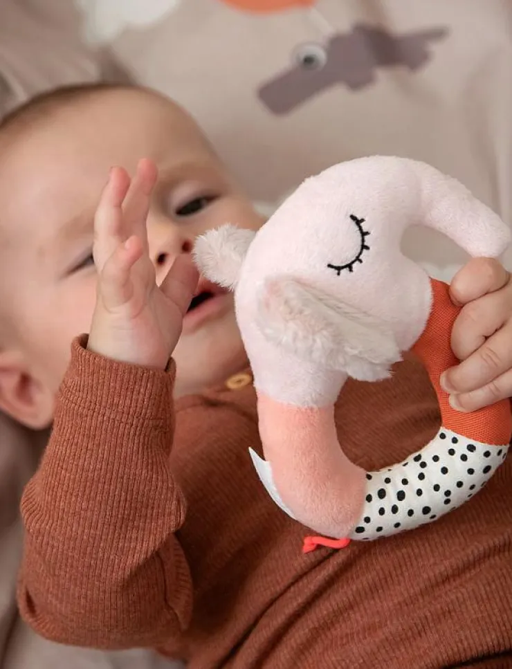 Barn Done by Deer Babyleksaker|Babyleksaker|Sensory ring rattle Elphee - Interaktiva leksaker