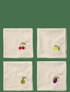 Midnatt Kökstextilier|Textilier|Servetter 4-pack Tutti Frutti - Tygservetter