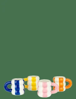Balvi Muggar & Koppar|Set 4 Kaffekoppar i keramik Floats, blandade färger - Kaffekoppar